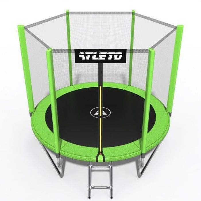 Батут дитячий з сіткою та драбинкою 312 см Atleto зелений (42400473)