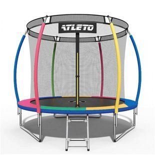 Батут Atleto 312 см з внутрішньою сіткою multikolor + драбинка (21000124)