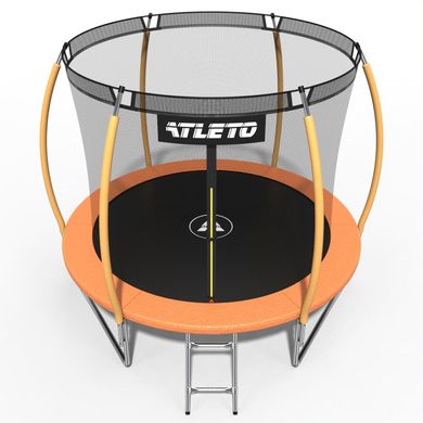 Батут детский 252 см с внутренней сеткой и стремянкой Atleto оранжевый + подарок мяч (42400467)