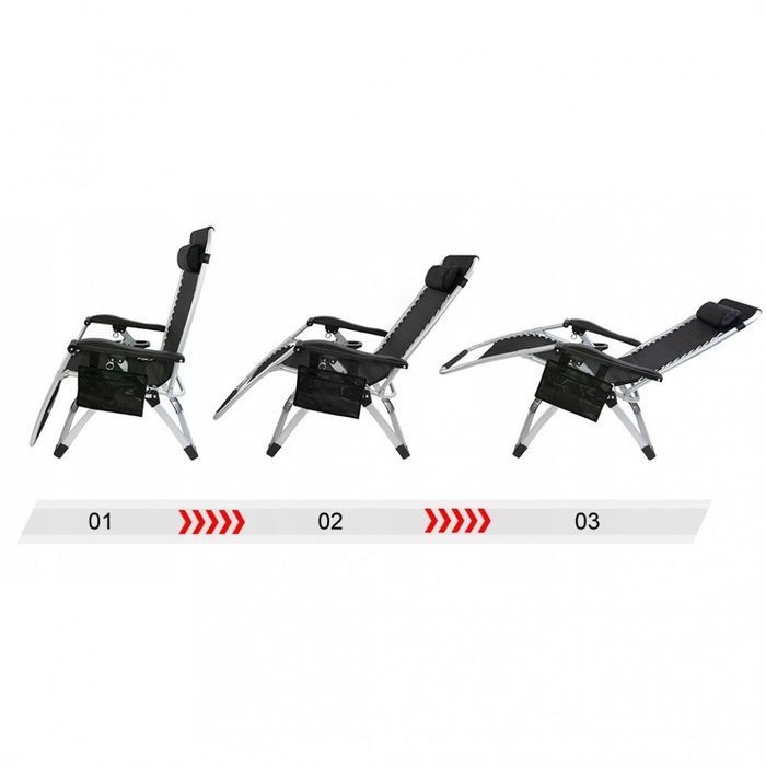 Шезлонги комплект 2шт Bonro BG-006 черный + карман (42400974)