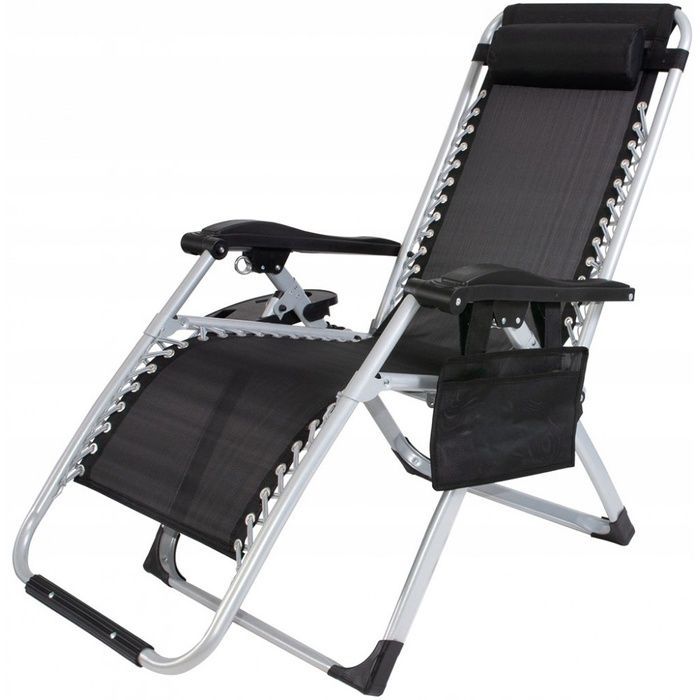 Шезлонги комплект 2шт Bonro BG-006 черный + карман (42400974)