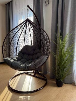 Подвесное кресло-качалка кокон Bonro 329 XL (коричнево-серый) (42400922)