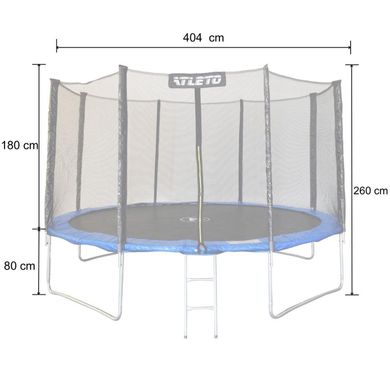 Батут дитячий з сіткою та драбинкою 404 см Atleto (21000200)