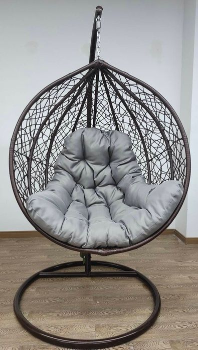 Підвісне крісло-гойдалка кокон Bonro 329 XL (коричнево-сірий) (42400922)