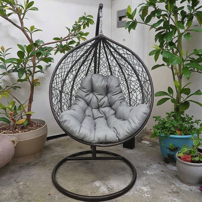 Підвісне крісло-гойдалка кокон Bonro 329 XL (коричнево-сірий) (42400922)
