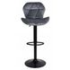 Барний стілець зі спинкою Bonro BN-087 велюр сірий (чорна основа) (42400413)