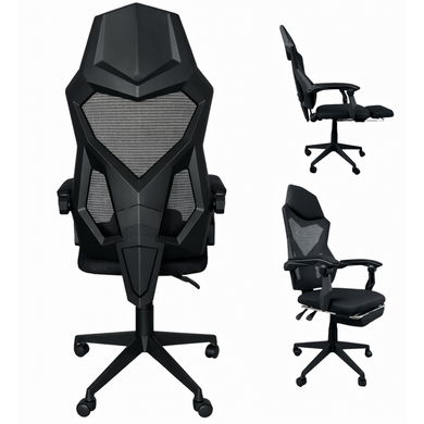 Комп'ютерне офісне крісло з підставкою для ніг Bonro B-918 чорне (42401087)