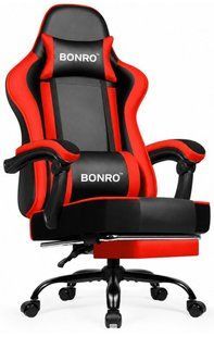 Крісло офісне з підставкою для ніг Bonro B-059 червоне (42412136)