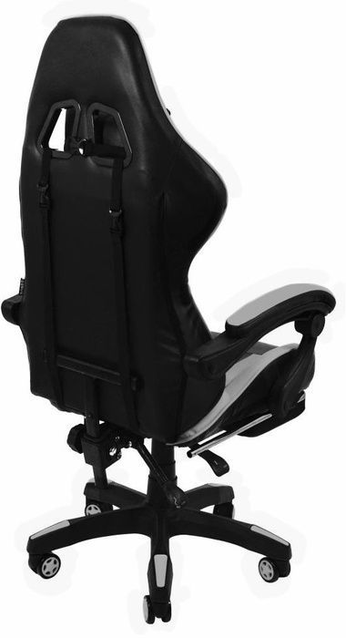 Крісло геймерське Bonro B-810 сіре з підставкою для ніг (42300101)
