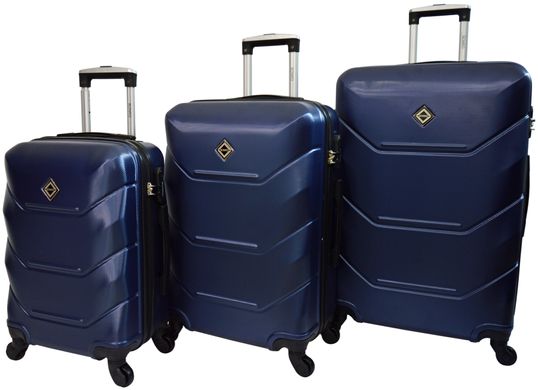 Дорожній набір валіз Bonro 3 штуки 2019 темно-синій (10500304)