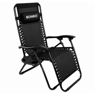 Шезлонг лежак Bonro СПА-167A чорний (70000021)