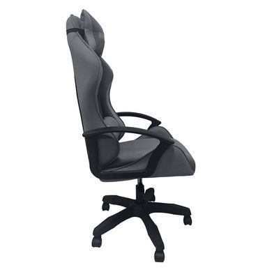 Кресло геймерское из ткани Bonro B-944 серое + 2 подушки (42401104)