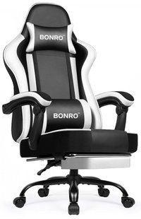 Кресло офисное с подставкой для ног Bonro B-059 белое (42412131)