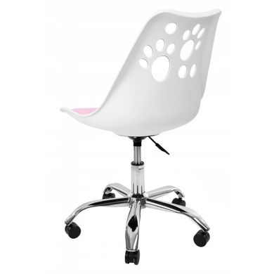 Крісло офісне, комп'ютерне Bonro B-881 DQ біле з рожевим сидінням (42400038)
