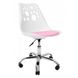 Крісло офісне, комп'ютерне Bonro B-881 DQ біле з рожевим сидінням (42400038)