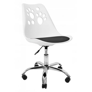 Крісло офісне, комп'ютерне Bonro B-881 DQ біле з чорним сидінням (42400037)
