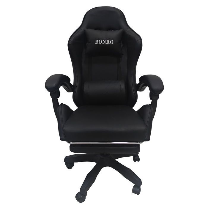 Кресло геймерское Bonro B-945 черное с подставкой для ног (42401105)