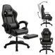 Крісло геймерське Bonro B-945 чорне з підставкою для ніг (42401105)