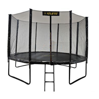 Батут с сеткой и стремянкой 374 см Atleto Black (42401178)