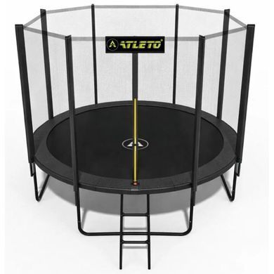 Батут с сеткой и стремянкой 374 см Atleto Black (42401178)