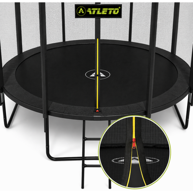Батут с сеткой и стремянкой 374 см Atleto Black (42401178)