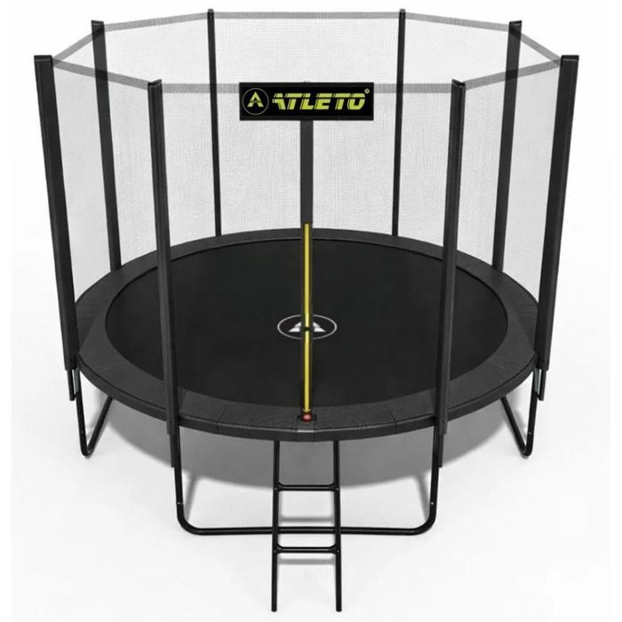 Батут с сеткой и стремянкой 374 см Atleto Black (42401178)