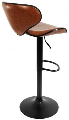 Барний стілець зі спинкою Bonro B-068 коричневий (чорна основа) (42300089)