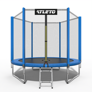 Батут дитячий з сіткою та драбинкою 252 см Atleto синій (42400442)
