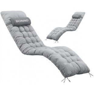 Подушка матрац для шезлонга 155х55х5 Bonro B-02 сіра (42401168)