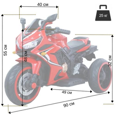 Дитячий електромотоцикл SPOKO N-518 червоний (42300173)