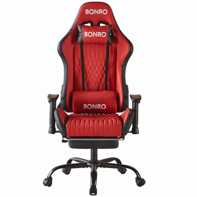 Геймерское кресло с подставкой для ног Bonro 1002G-1 красное (42401213)