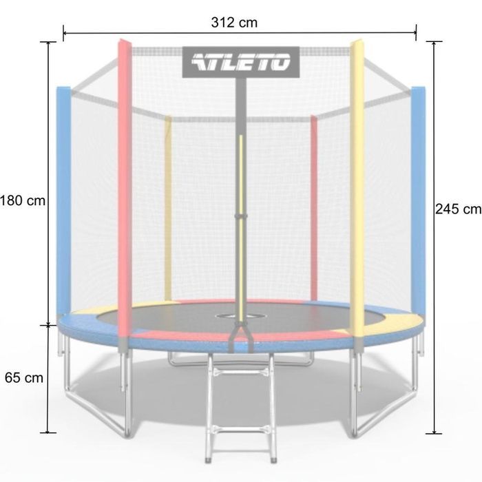 Батут Atleto 312 см з сіткою multikolor (21000133)