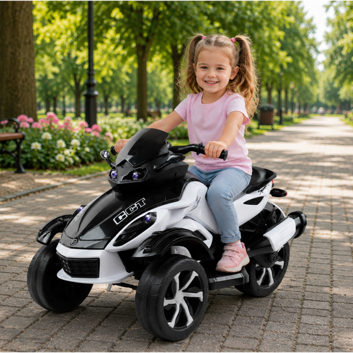 Дитячий електромотоцикл трицикл Spoko SP-610 білий (42400584)