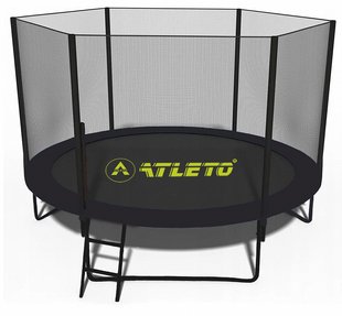 Батут з сіткою та драбинкою 252 см Atleto Black (42400582)