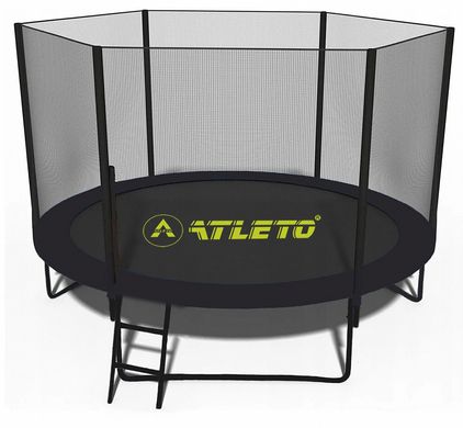 Батут з сіткою та драбинкою 312 см Atleto Black (42400583)