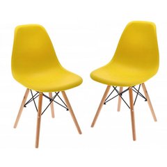 Кресло для кухни на ножках Bonro В-173 FULL KD желтое (2шт) (42400299)