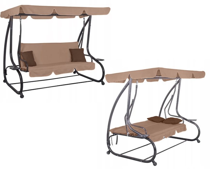 Гойдалка садовая Bonro Garden BW-002 коричневая 3 местная (42400948)