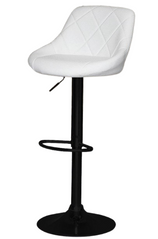 Барний стілець зі спинкою Bonro B-074 білий з чорною основою (42400407)