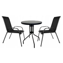 Набір садових меблів стіл + 2 крісла Bonro 6460 чорний (42400555)