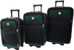 Набор дорожных чемоданов Bonro Style 3 штуки черно-зеленый (10010316)