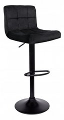 Барный стул со спинкой Bonro B-0106 велюр черный с черным основанием (42400306)