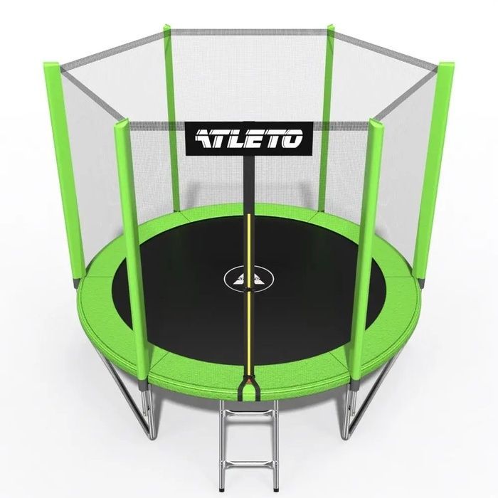 Батут дитячий з сіткою та драбинкою 183 см Atleto зелений (42400456)