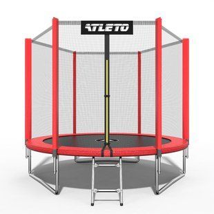 Батут дитячий з сіткою та драбинкою 312 см Atleto червоний (42400474)