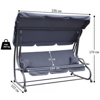 Качеля садовая Bonro Garden серая 4-х местная (80000013)