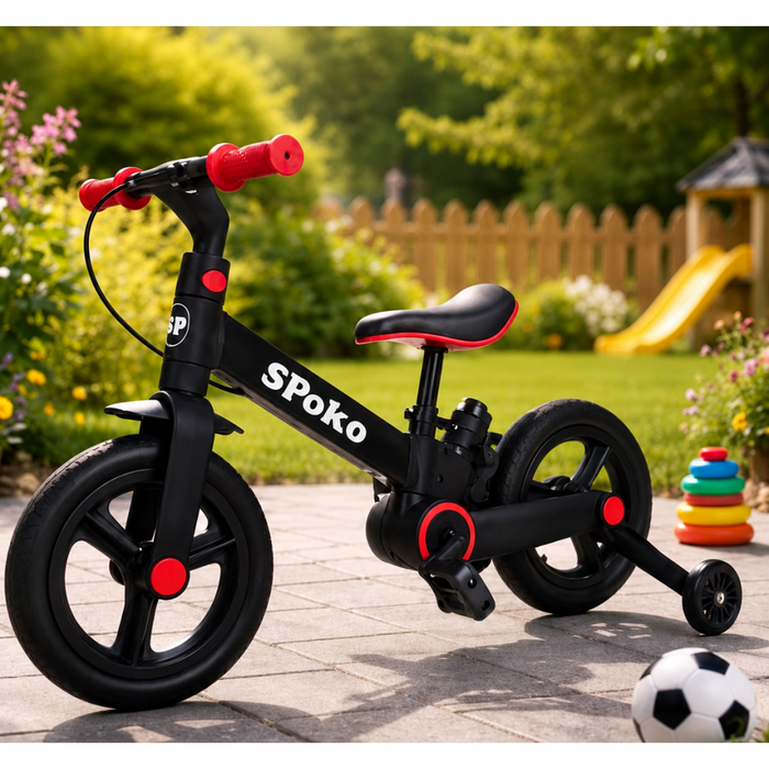 Біговел велосипед трасформер 3в1 Spoko SP-150 чорно-червоний (42412141)