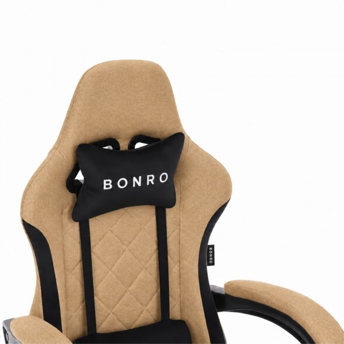 Компьютерное кресло из ткани Bonro Extreme черно-коричневое (B-148) (42401253)