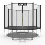 Батут дитячий з сіткою та драбинкою 404 см Atleto чорний (42400464)