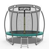 Батут детский 252 см с внутренней сеткой и стремянкой Atleto зеленый (21000803)
