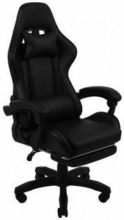 Крісло геймерське Bonro B-810 чорне з підставкою для ніг (42401042)