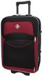 Дорожный чемодан на колесах Bonro Style маленький черно-вишневый (10011908)